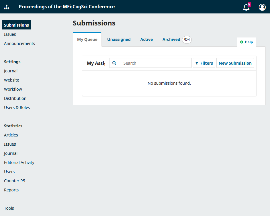 Dashboard of the user